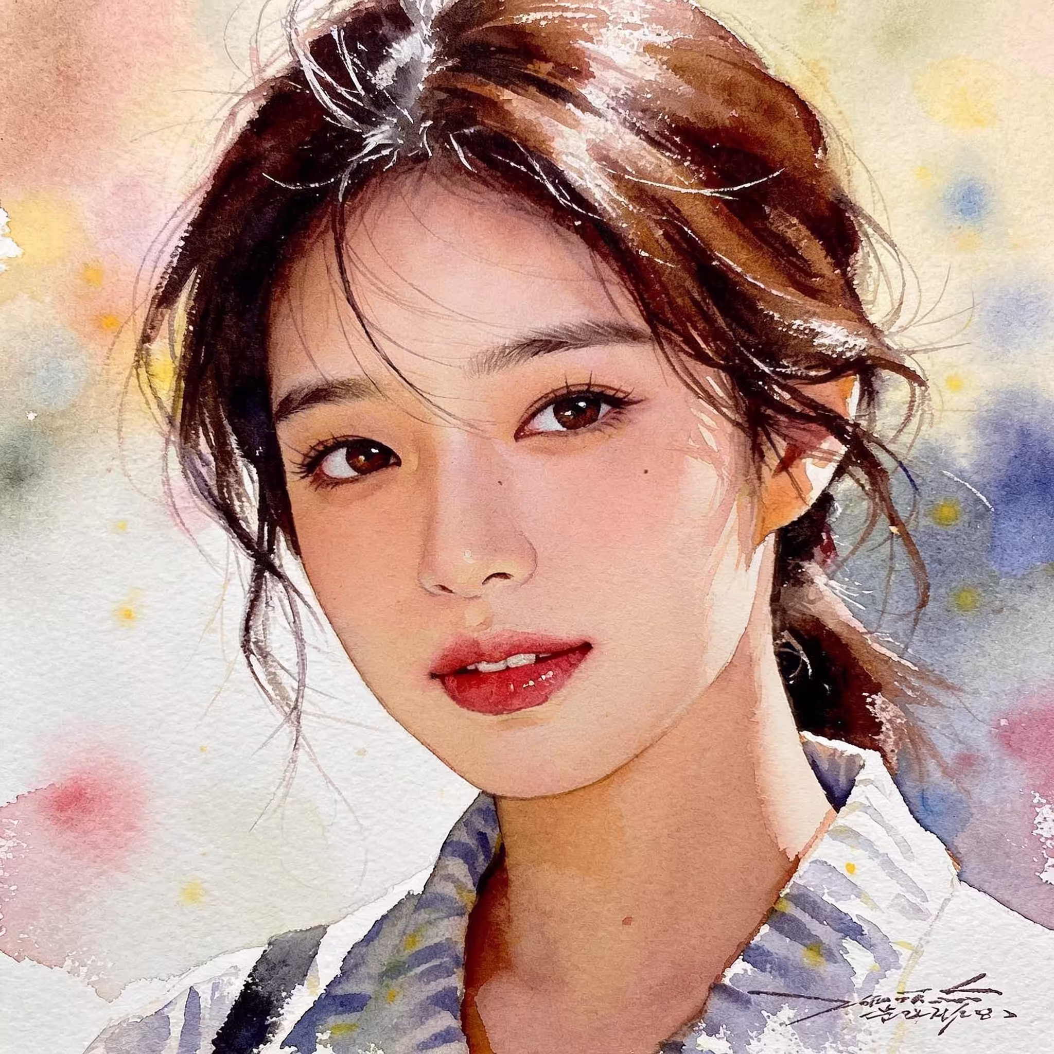Close-up portrait of a beautiful young korean w...