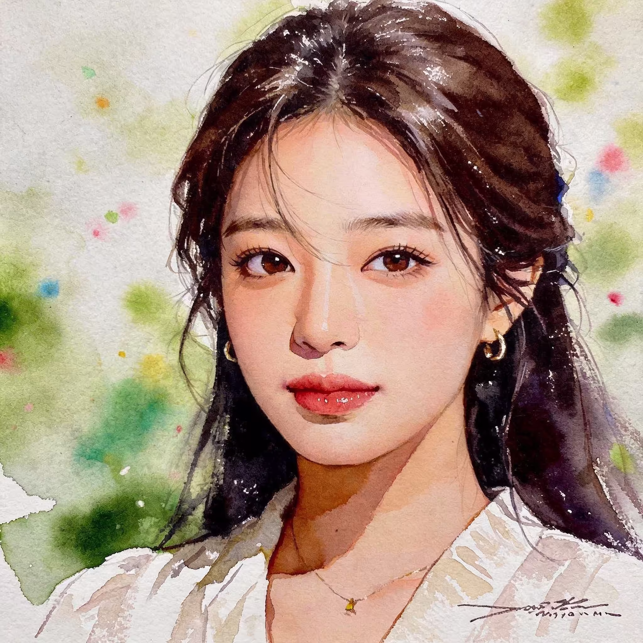 Close-up portrait of a beautiful young korean w...
